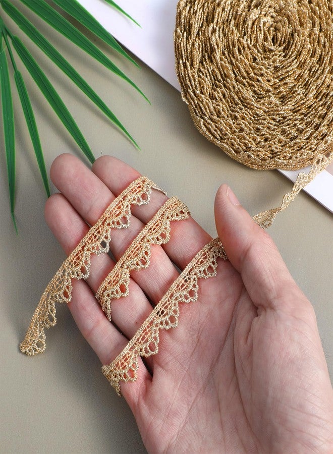 Bruislard 10 Yards Gold Heart Lace Trim Sequins Tassel Trims Embroidery Lace Ribbon Metallic Crafts Fabric Trim for Fabric Embroidered Wedding Bridal Party Clothes Accessories - Image 4