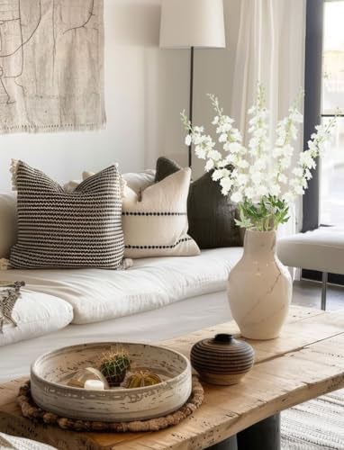 INSUNSIX Ivory Flowers 3386 Delphinium Artificial Flwoers Cream White Fake Flowers 5PCS Long Stem Snapdragon Flowers for Tall Vase for Wedding Centerpieces Home Party Decor Cream White - Image 3