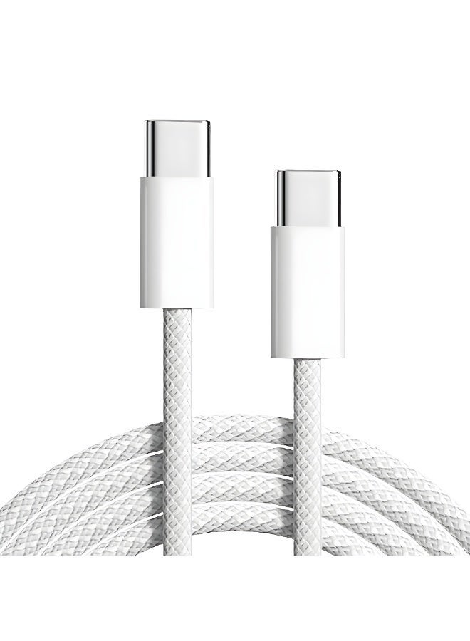 كابل شحن فائق السرعة USB Type-C إلى Type-C بطول 1 متر لأجهزة iPhone 16/15، iPad، iPad Mini 7، MacBook Pro، Samsung S25 Ultra / S24 / S23، وHuawei P70 - view 2