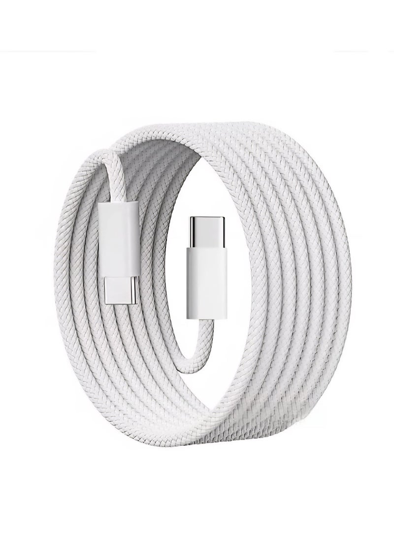 كابل شحن فائق السرعة USB Type-C إلى Type-C بطول 1 متر لأجهزة iPhone 16/15، iPad، iPad Mini 7، MacBook Pro، Samsung S25 Ultra / S24 / S23، وHuawei P70 - view 3