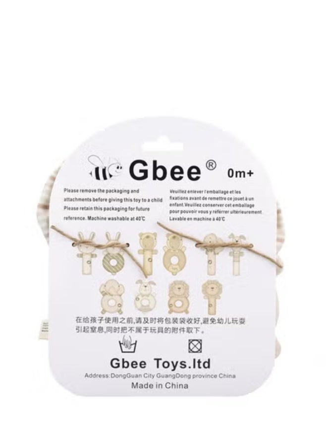 جبيه طقم ألعاب خشخيشات من القطن العضوي مصنوع من مواد عالية الجودة للأطفال، ألعاب تعليمية للأطفال الرضع - Image 3