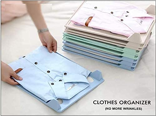 ONCARNIVAL ONCARNIVAL Oncaarnival PP Plastic 5 Pieces Closet Organizer Wardrobes Clothes Folder Rack Detachable Cabinet TShirt Organizer Easy Tray Clothes Folding Board  - Image 2