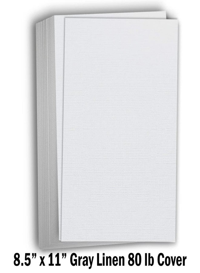 Hamilco Gray Linen Textured Cardstock Paper 8.5x11-80lb Cover Heavyweight Card Stock with Linen Finish for Inkjet Printers, Resumes, Invitations & Stationery (50 Sheets) - Image 2