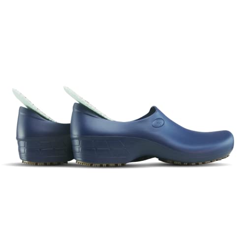 Sticky SSW-US-AZM-8 Nursing Shoes Women - Chefs - Kitchen - Nurses - Clogs for Work - Waterproof Non Slip (Navy Blue, 8) - Image 5