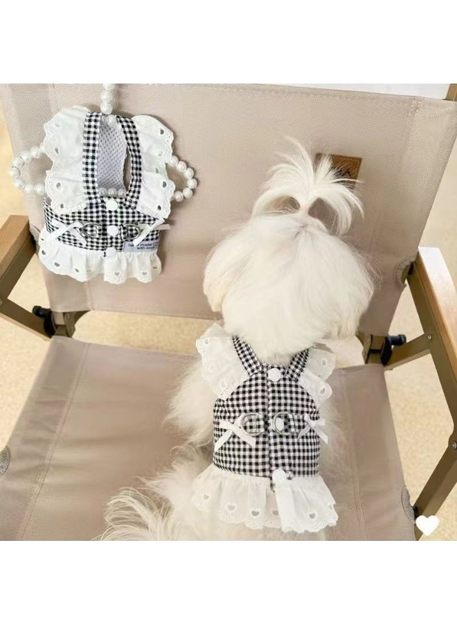 ايه ام ملابس الكلاب، ملابس القطط، فستان، ربيع وصيف، ملابس الحيوانات الأليفة، لطيف، تنورة، أميرات، ملابس الحيوانات الأليفة، ملابس الكلاب، نمط مربعات، ظهر مفتوح، كلاب صغيرة ومتوسطة الحجم، ناعمة، رائعة، قابلة للتنفس - Image 2