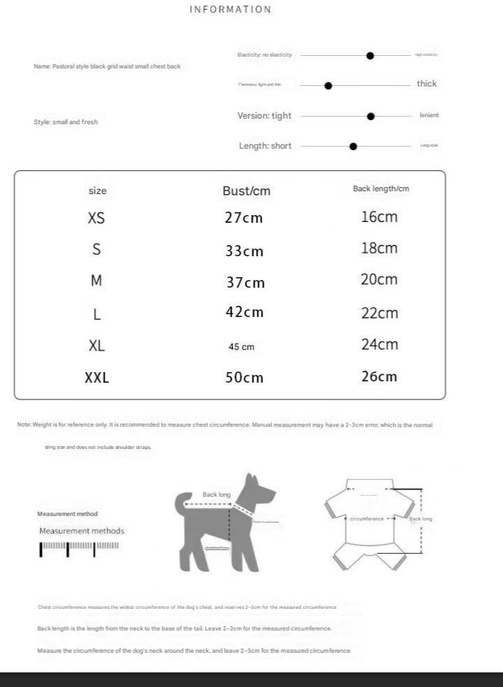 ايه ام ملابس الكلاب، ملابس القطط، فستان، ربيع وصيف، ملابس الحيوانات الأليفة، لطيف، تنورة، أميرات، ملابس الحيوانات الأليفة، ملابس الكلاب، نمط مربعات، ظهر مفتوح، كلاب صغيرة ومتوسطة الحجم، ناعمة، رائعة، قابلة للتنفس - Image 4