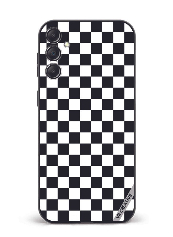 VR CREATIVE Protective Case Cover For Samsung Galaxy A34 Black And White Box Design Multicolour - Image 1