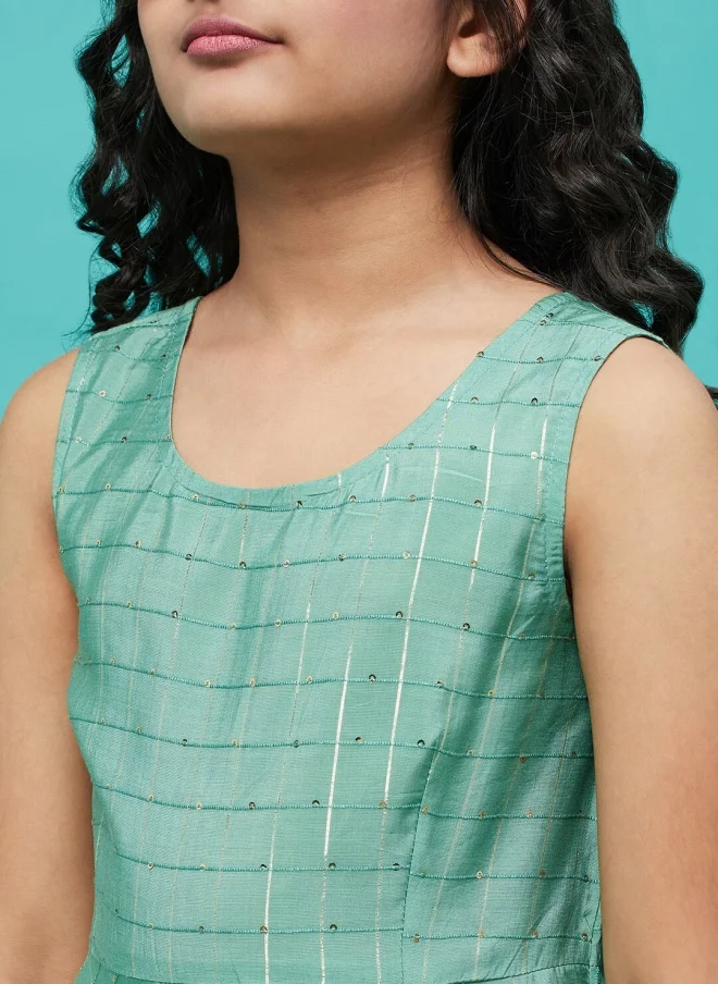 AKS Green 3-Piece Kurta Set for Girls