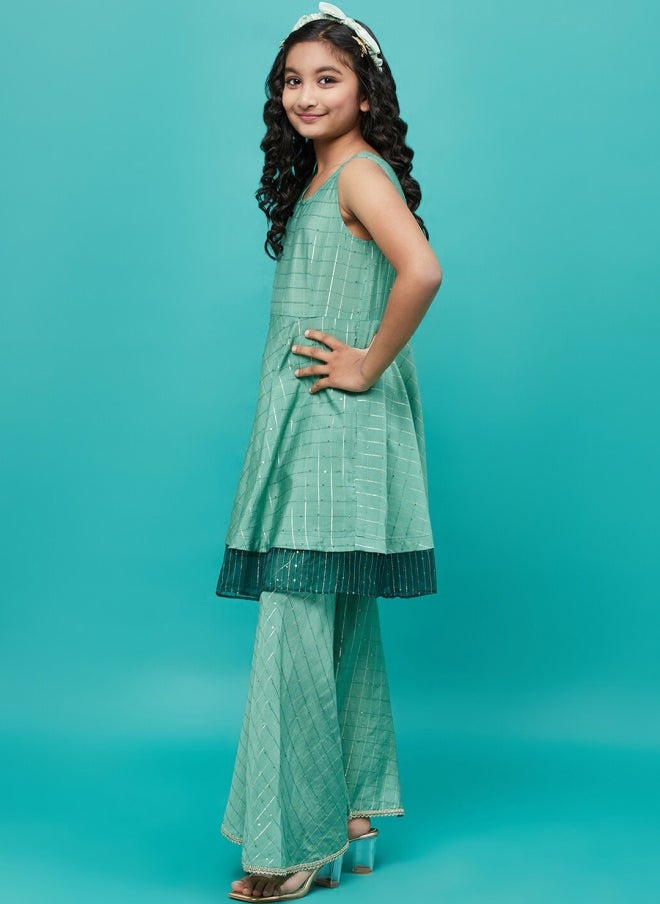 AKS Green 3-Piece Kurta Set for Girls - Image 5