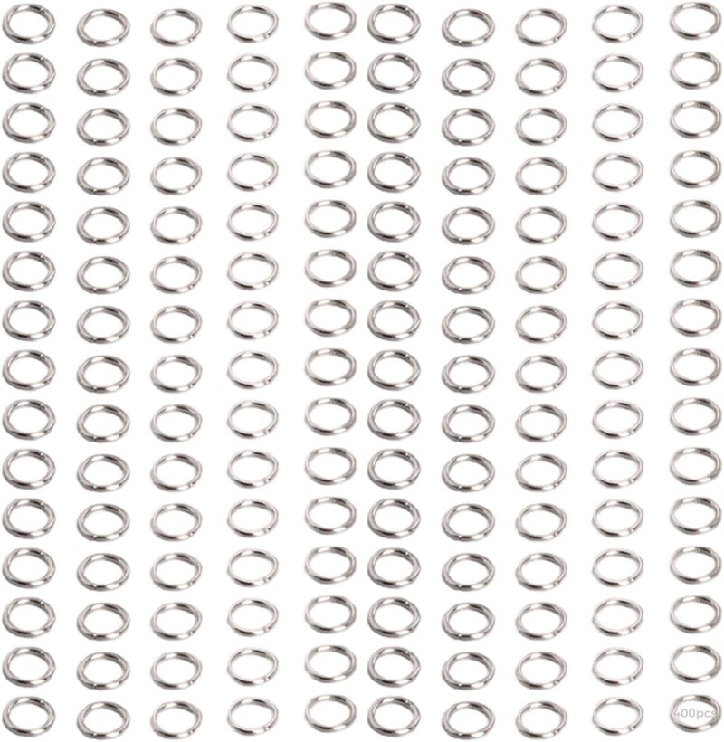 400 Pcs 925 Sterling Silver Jump Rings, White K Color, Single Open Rings Bulk for Jewelry Making, DIY Earrings, Necklaces, Jewelry Repair Findings - Image 1