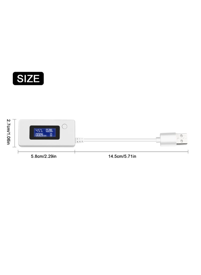 Generic - USB Tester Power Meter, Digital Multimeter, Voltage and Current Tester Meter, Mobile Phone Battery Tester, Power Bank Capacity Tester (White) - Image 1
