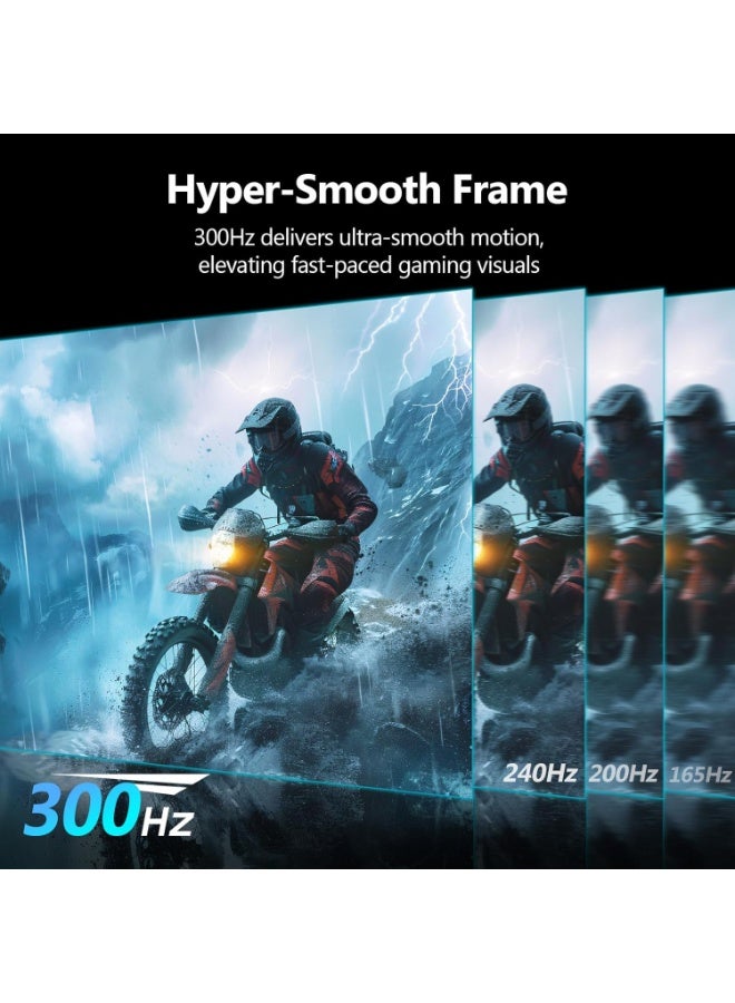Z-EDGE 27 inch Curved Gaming Monitor 300Hz, 1ms 16:9 FHD 1080P Frameless 1500R Curved Monitor, UG27S White, Freesync Eye Care, 2×Display Port, 2×HDMI - Image 4