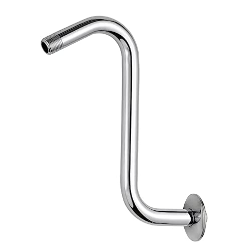 ZM 10-inch "S" Shaped Shower Arm for Shower Head Extension with Flange - Image 1