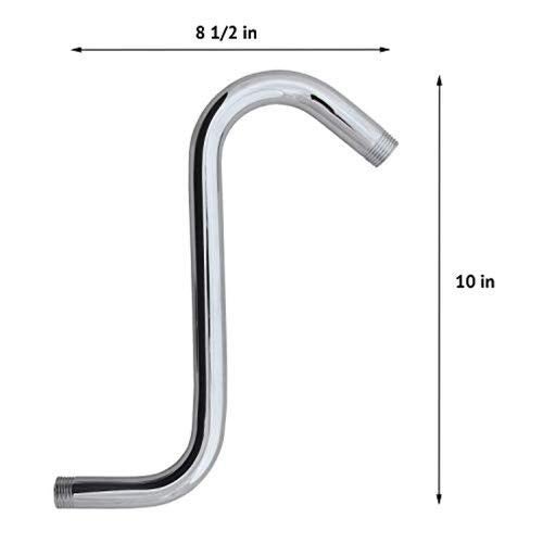 ZM 10-inch "S" Shaped Shower Arm for Shower Head Extension with Flange - Image 5