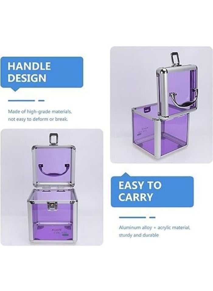 Generic - Acrylic Portable Storage Lock Boxes, Lock Organizer, Set of Three Boxes, Lockable Empty Storage Cabinet, Lock Box for Use, for Important Documents, Medicines, Money, Cosmetics - Image 1