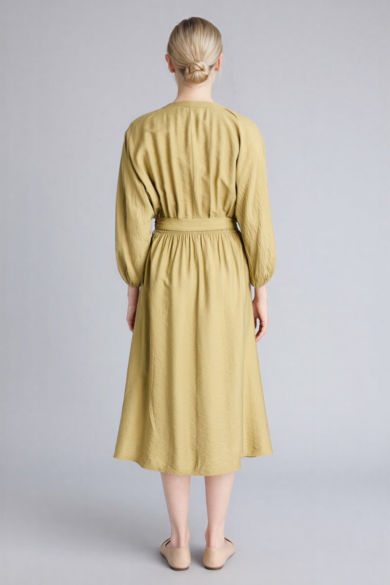 ديفاكتو فستان ميدي بحزام وياقة عريضة - Image 5