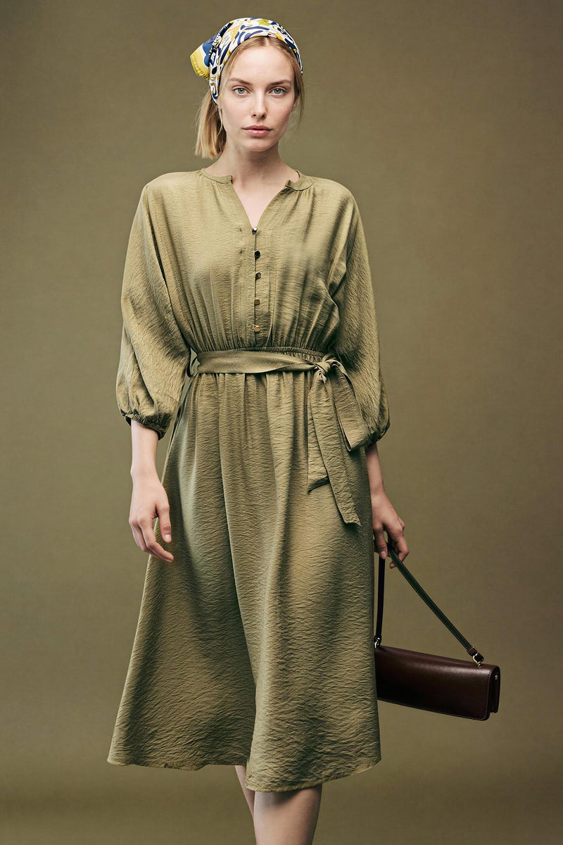 DeFacto Green Woman Off Shoulder Half Sleeve Dress Casual - Image 2