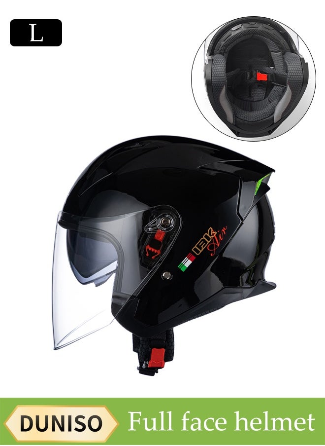 DUNISO Full Face Motorcycle Helmet, Lightweight Crash Resistant Motorcycle Helmet, All Season Cool Racing Helmet，Equipped with Dual Lenses,Removable Breathable Lining, Suitable for Both Men and Women (L)  - Image 1