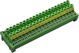 Electronics-Salon DIN Rail Mount 20 Position 30A / 300V Screw Terminal Block Distribution Module. - Image 1