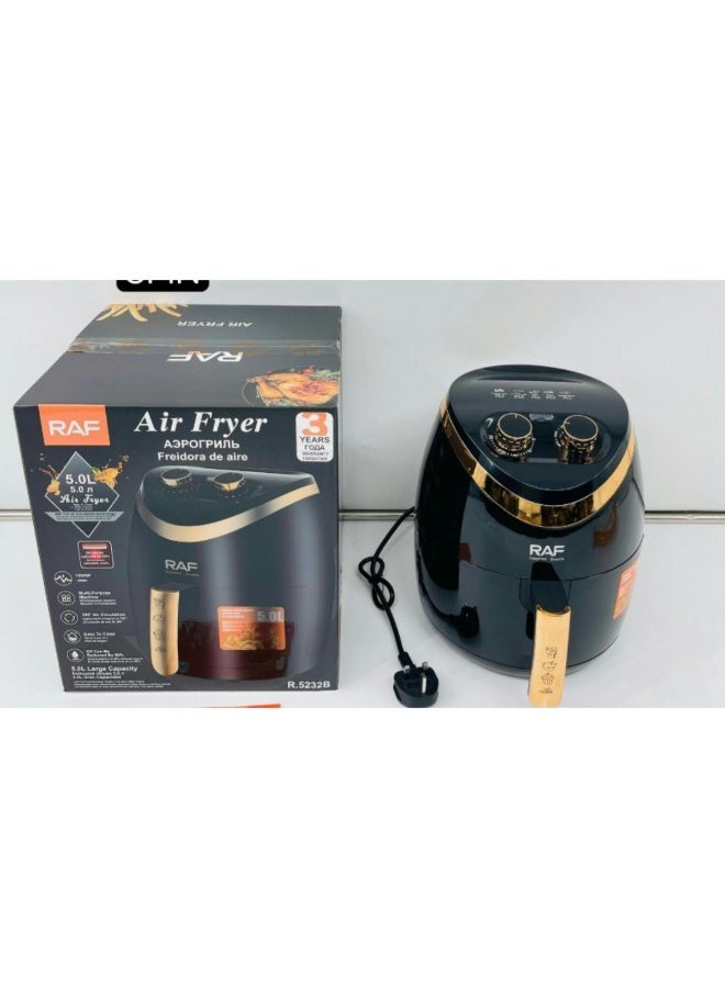 RAF 5L Large-Capacity Air Fryer – Oil-Free Frying, Dual Control Knobs, Non-Stick Basket & Safety Features - Image 2