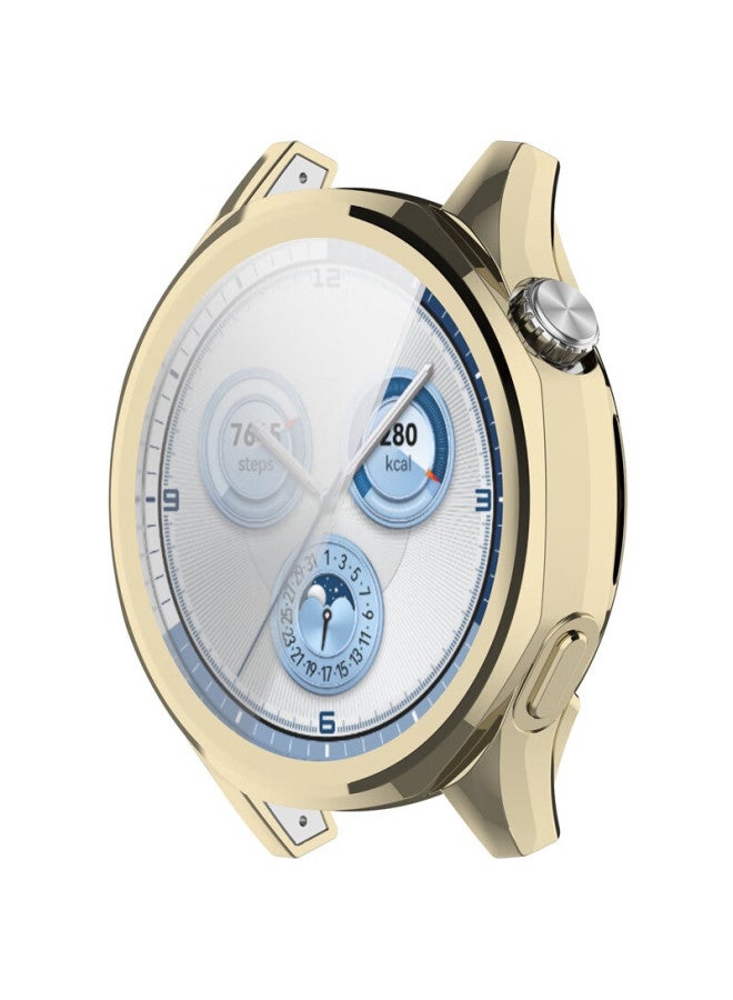 Kmaxai Compatible With Huawei Watch Gt5 46mm Protective Case + Screen Protector Combo Full Coverage Watch Face Cover & Screen Film, Anti-fingerprint Shockproof Tpu Soft Case, Light Gold - Image 1