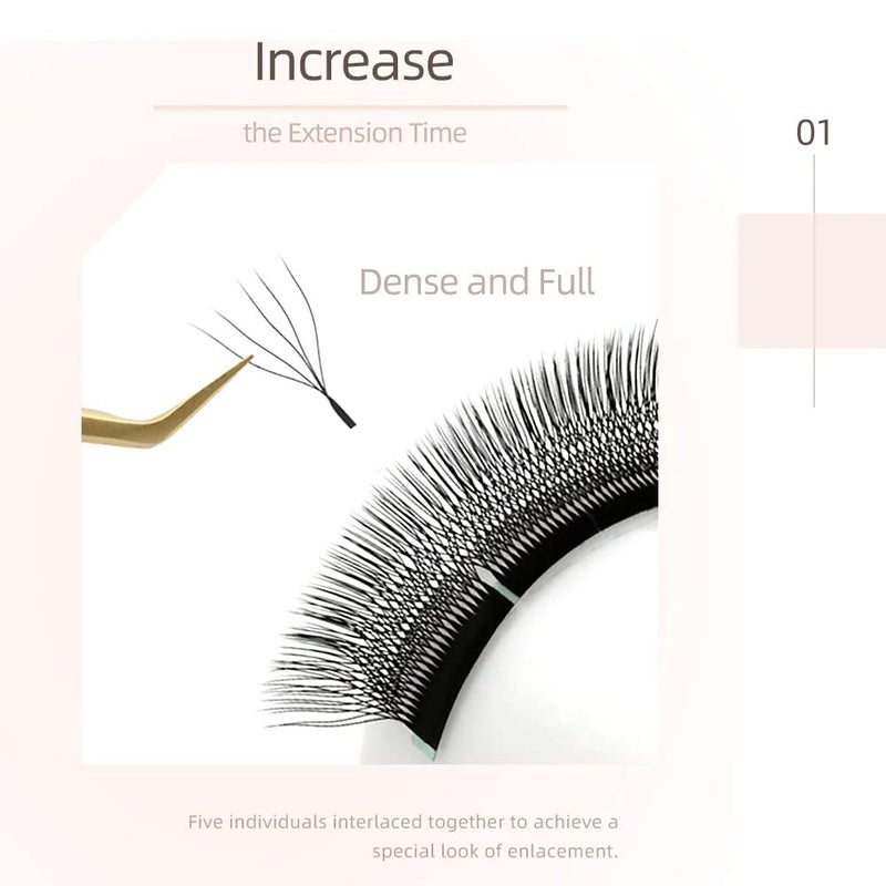 NAGARAKU 5D W Shape Eyelash Extension Volume Premade Matte Black Cluster Easy Fanning yy Eye Lashes with Thickness 007mm 8mm12mm W5DCurlC - Image 4