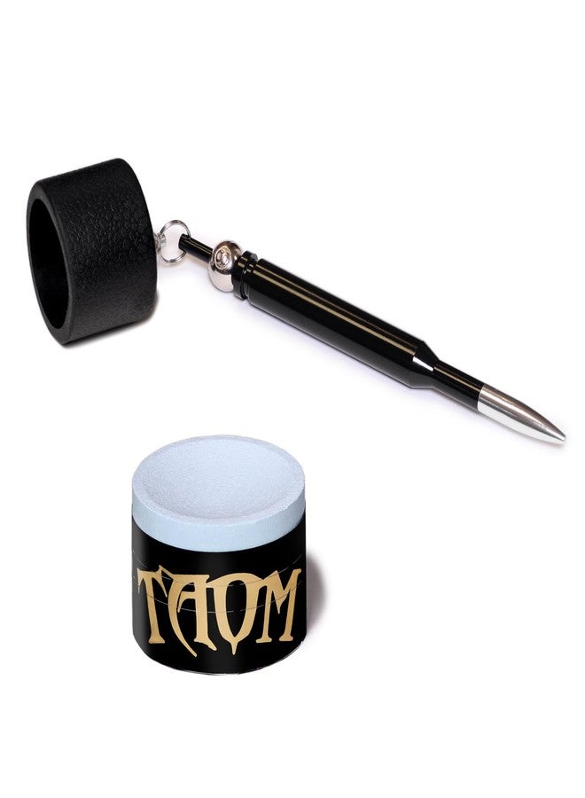 Taom Billiard Pool Cue Premium Chalk 2.0 Blue - with Bullet Chalk Holder - Image 1
