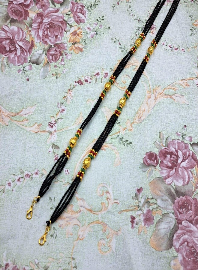 Swaroop Designer Mangalsutra Chain Only Mangalsutra Without Pendant Crystal Black Bead Mangalsutra - Image 2