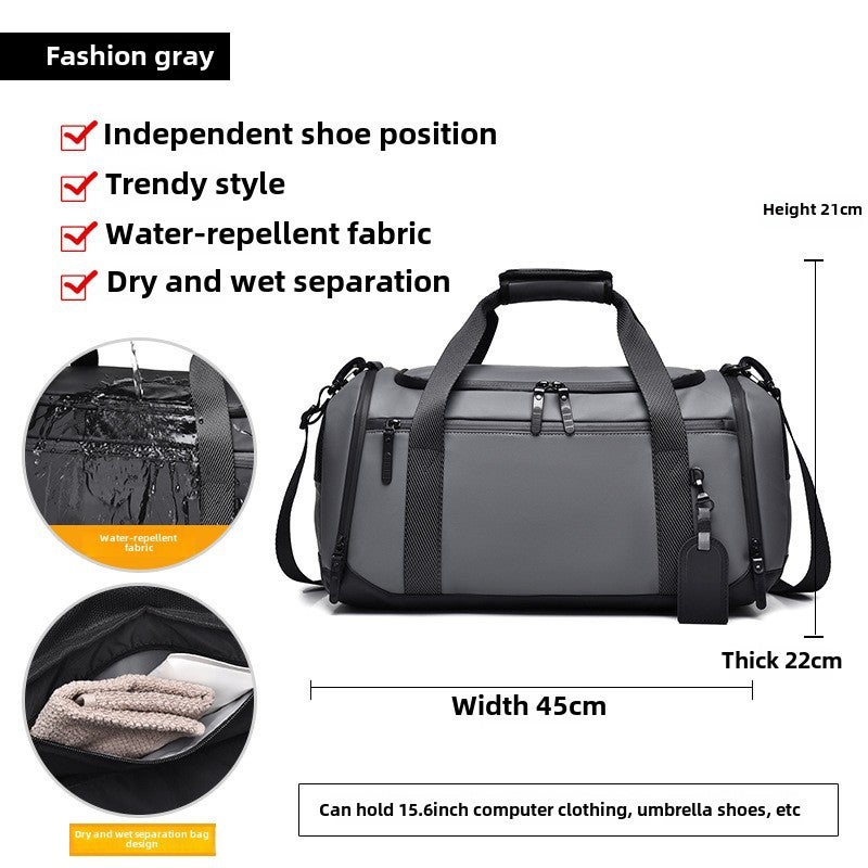 Unisex Travel Bag Large Capacity with Shoe Compartment 8635 fashion gray