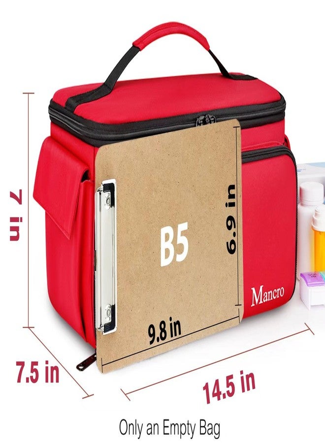 Mancro First Aid Bags Empty, Medical Travel Bag with Multi Pockets, Pill Bottle Organizer for Travel, Home Storage, Trauma Bag for EMT, Nurses, Doctor, Emergency Bag for Medicine, Medical Supplies - Image 2