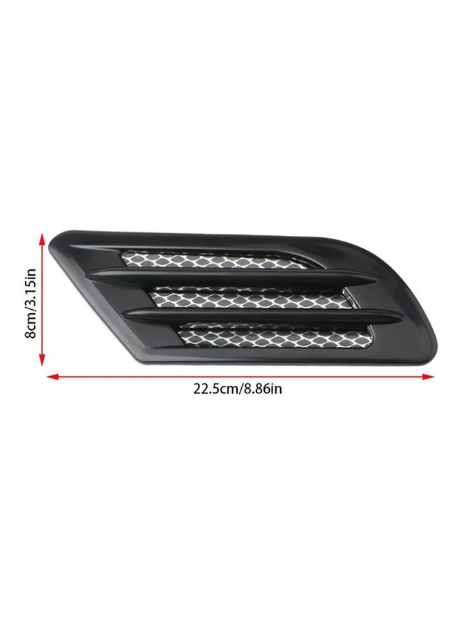 Black ABS Plastic Car Side Air Flow Vent Cover Intake Grille Sticker 2pcs - Image 2