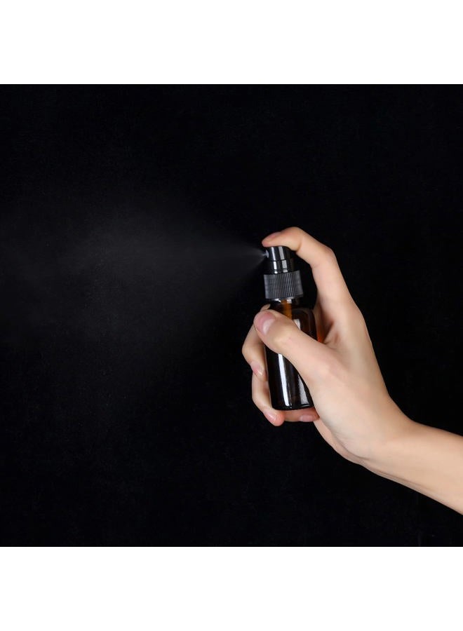 YONKAN 2oz Glass Spray Bottle, Fine Mist Boston Glass Bottles with Black Fine Mist Sprayer Small Clear Bottles for Essential Oils, Bath, Beauty, Hair & Cleaning, Amber, Pack of 24 - Image 4
