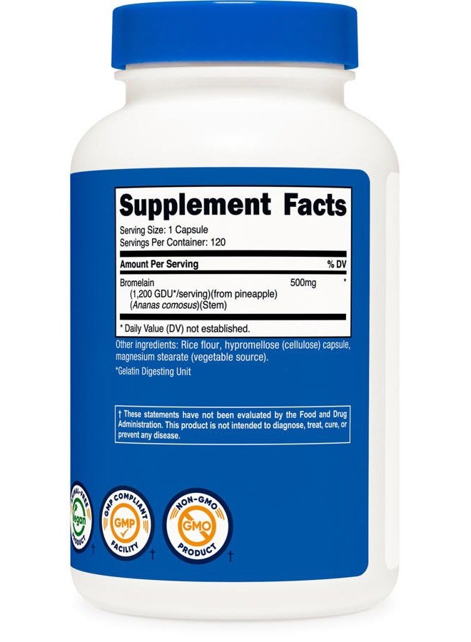 Nutricost بروميلين 500 ملغ، 120 كبسولة نباتية - بروميلين (2400 GDU/g)، غير معدلة وراثيًا، خالية من الغلوتين - Image 5