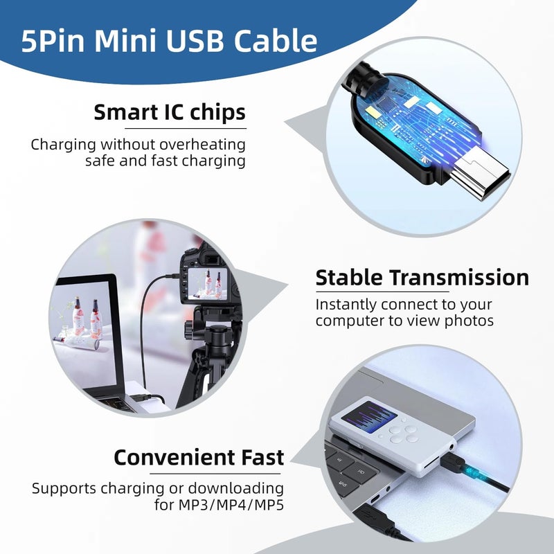 USB 2.0 A to Mini USB Charger Cable 80cm - Fast Charging & 480Mbps Data Transfer - Image 3