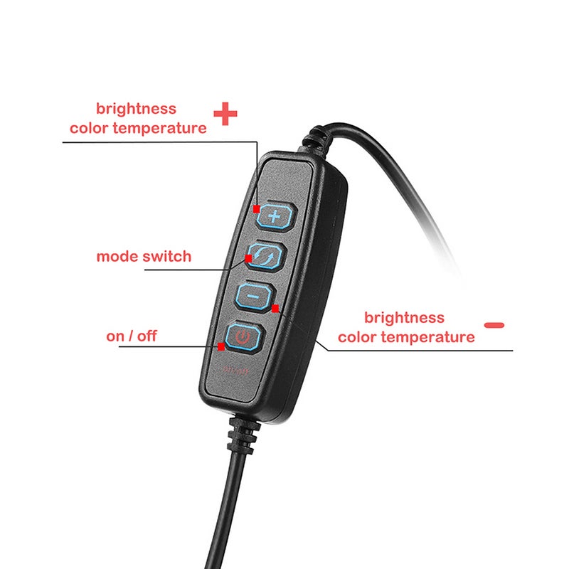 Loquat Table LED Ring Light With Tripod Stand Black - Image 5