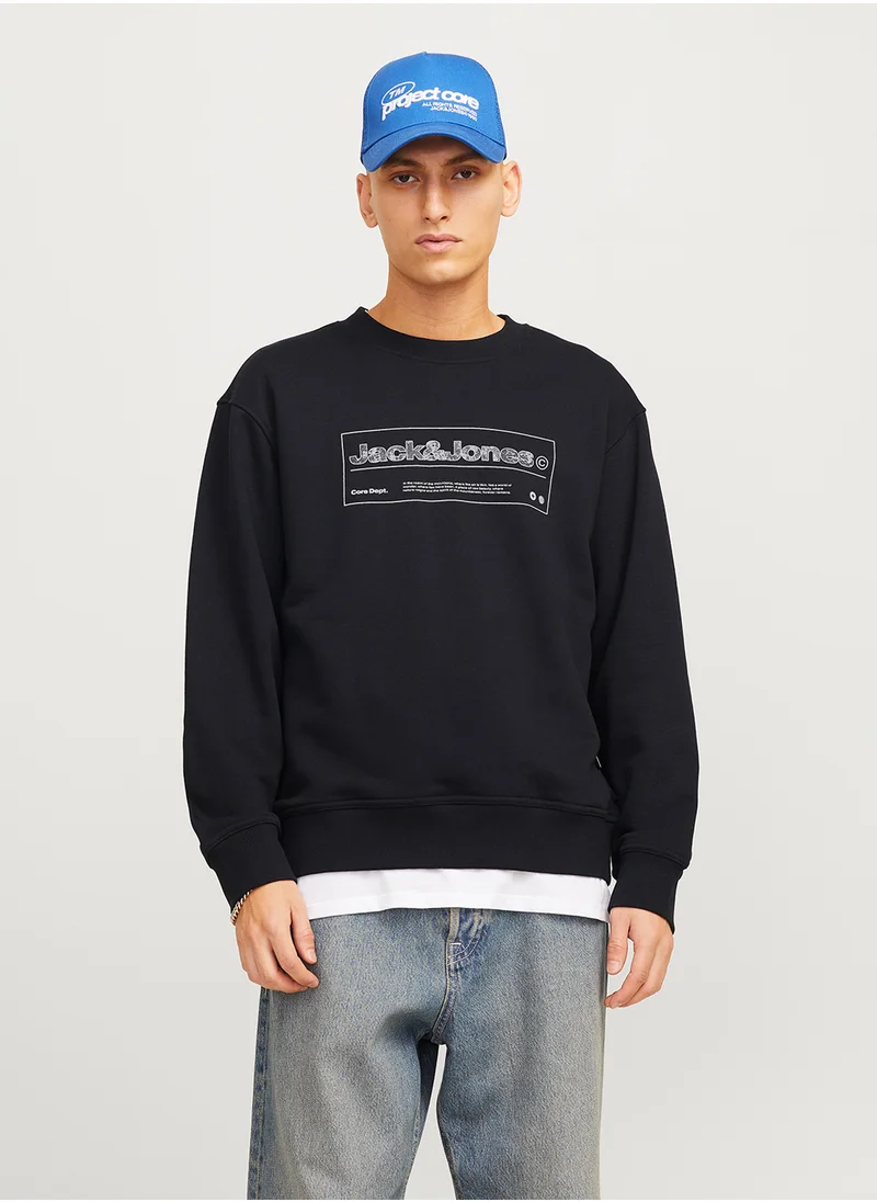 جاك اند جونز Graphic Crew Neck Sweatshirt