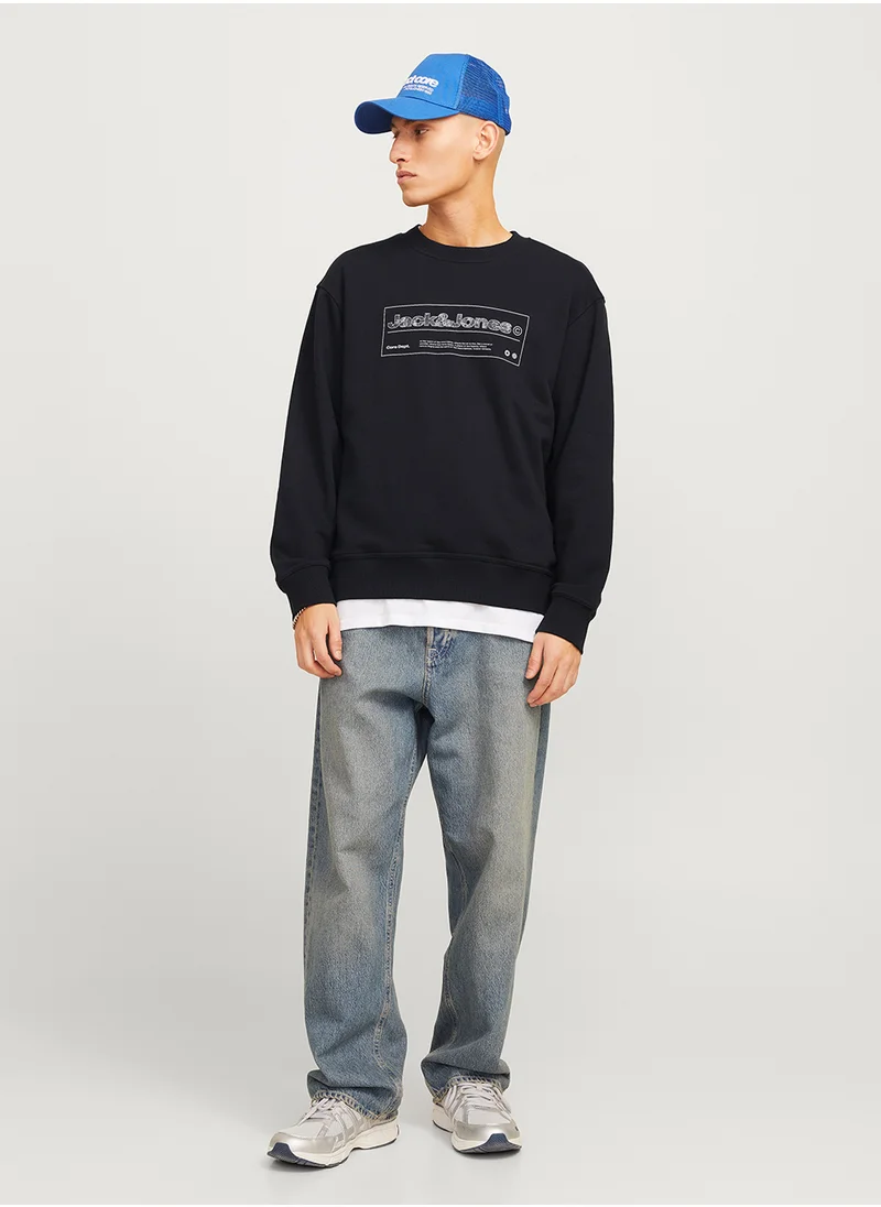 جاك اند جونز Graphic Crew Neck Sweatshirt