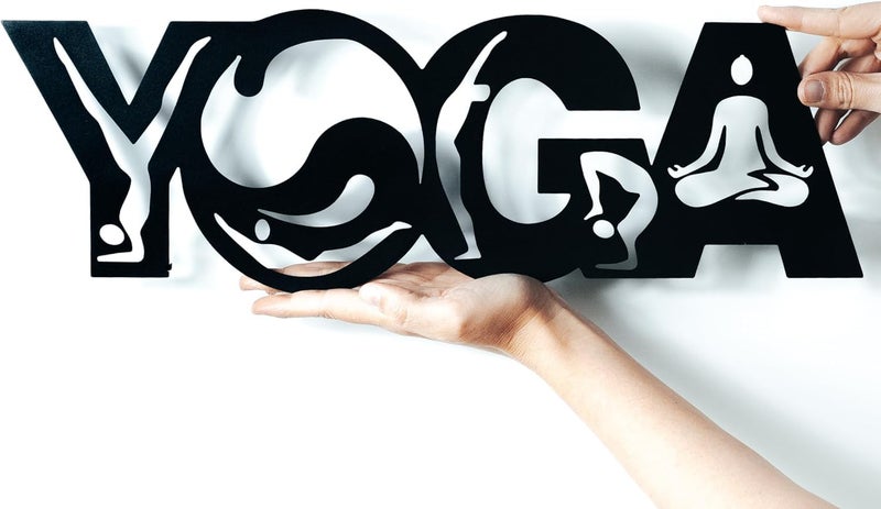 Horoof Home Black Acrylic Yoga Wall Art - Image 4