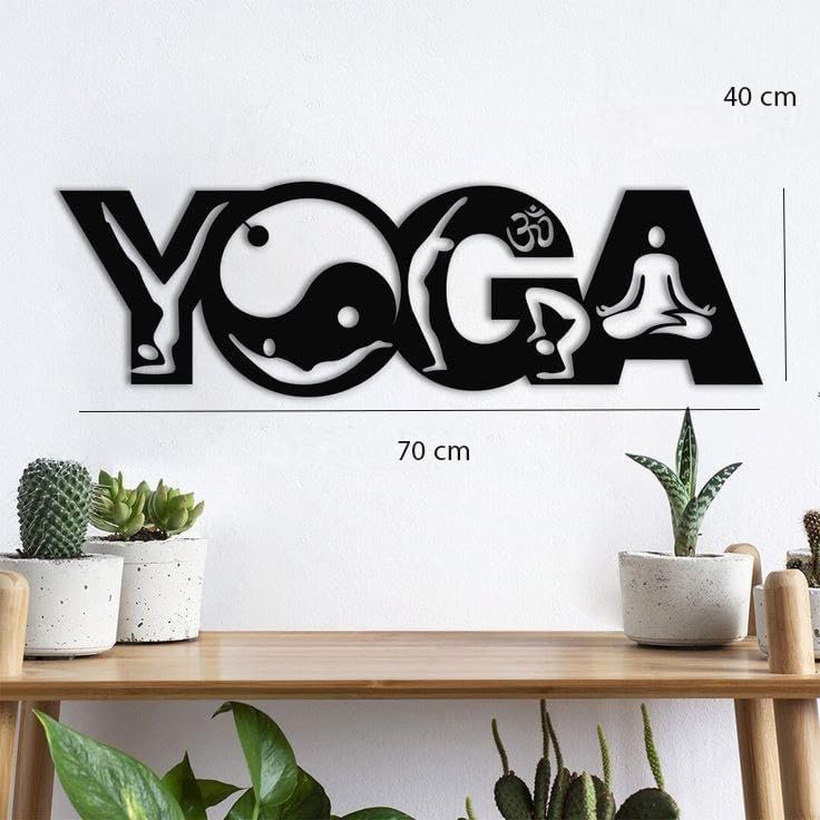 Horoof Home Black Acrylic Yoga Wall Art - Image 2