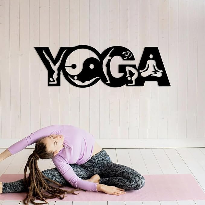 Horoof Home Black Acrylic Yoga Wall Art - Image 3