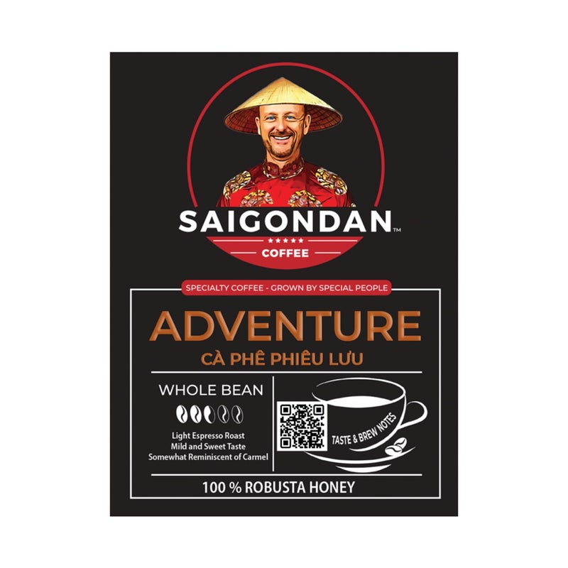 Robusta Whole Bean Coffee - Saigondan Adventure | Light Espresso Roast | 100% Robusta | Vietnamese Coffee | Roasted in Small Batch | Smooth & Naturally Sweet | Direct Trade | No Preservatives | 12 Oz - Image 2