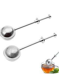 Mmmon 2Pcs Tea Strainers,Tea Strainer For Cups,Telescopic Pressure Tea strainer For Bulk Tea And Sweet Spices(Silver)  - Image 1