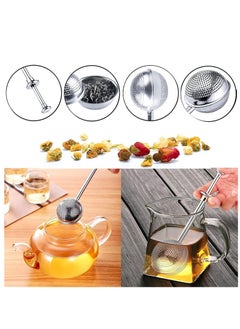 Mmmon 2Pcs Tea Strainers,Tea Strainer For Cups,Telescopic Pressure Tea strainer For Bulk Tea And Sweet Spices(Silver)  - Image 2