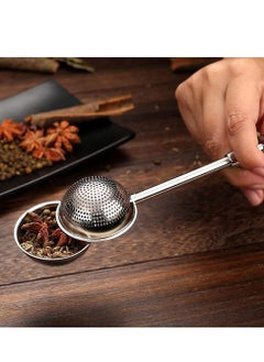 Mmmon 2Pcs Tea Strainers,Tea Strainer For Cups,Telescopic Pressure Tea strainer For Bulk Tea And Sweet Spices(Silver)  - Image 4