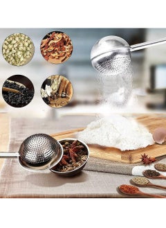 Mmmon 2Pcs Tea Strainers,Tea Strainer For Cups,Telescopic Pressure Tea strainer For Bulk Tea And Sweet Spices(Silver)  - Image 5