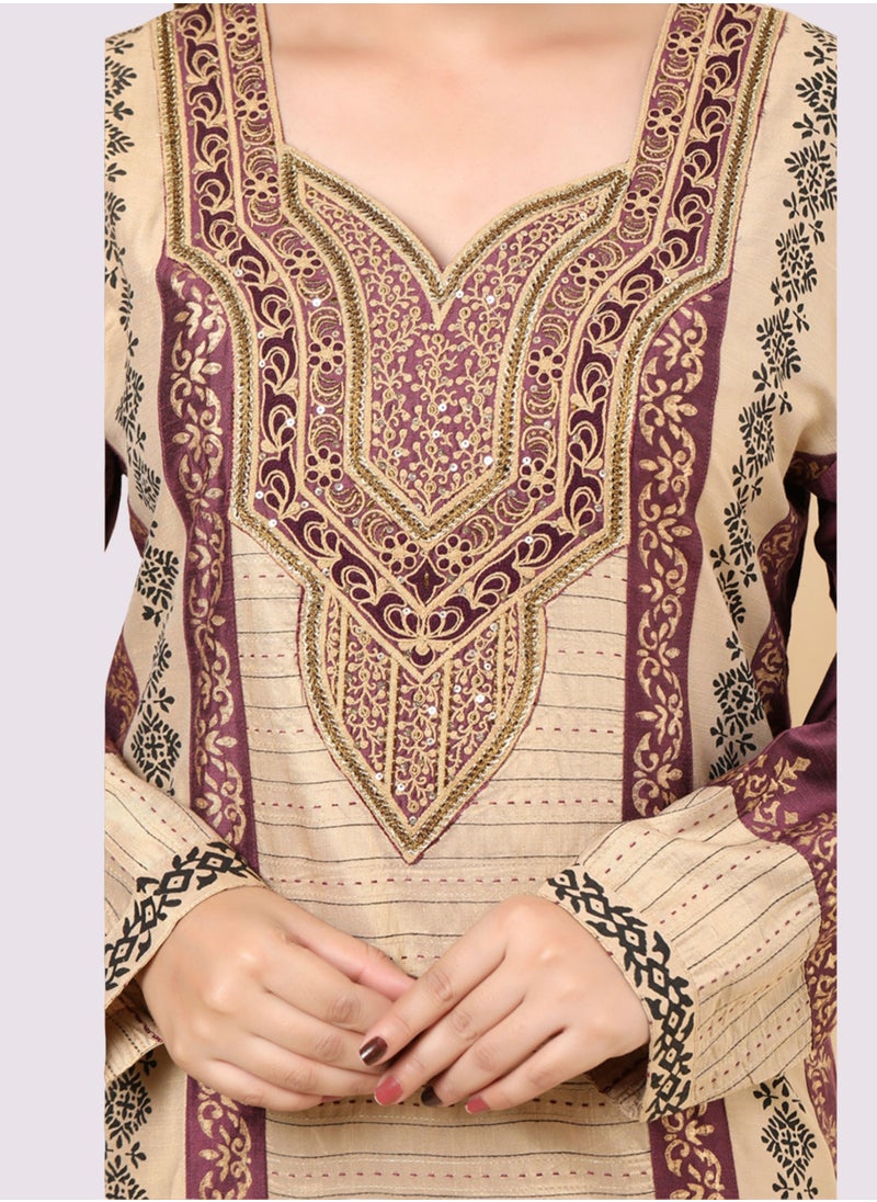 Sara Arabia Sara Mixed Print Jalabiya  - Image 3