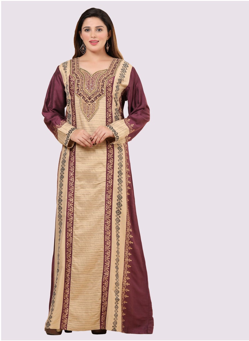 Sara Arabia Sara Mixed Print Jalabiya  - Image 1