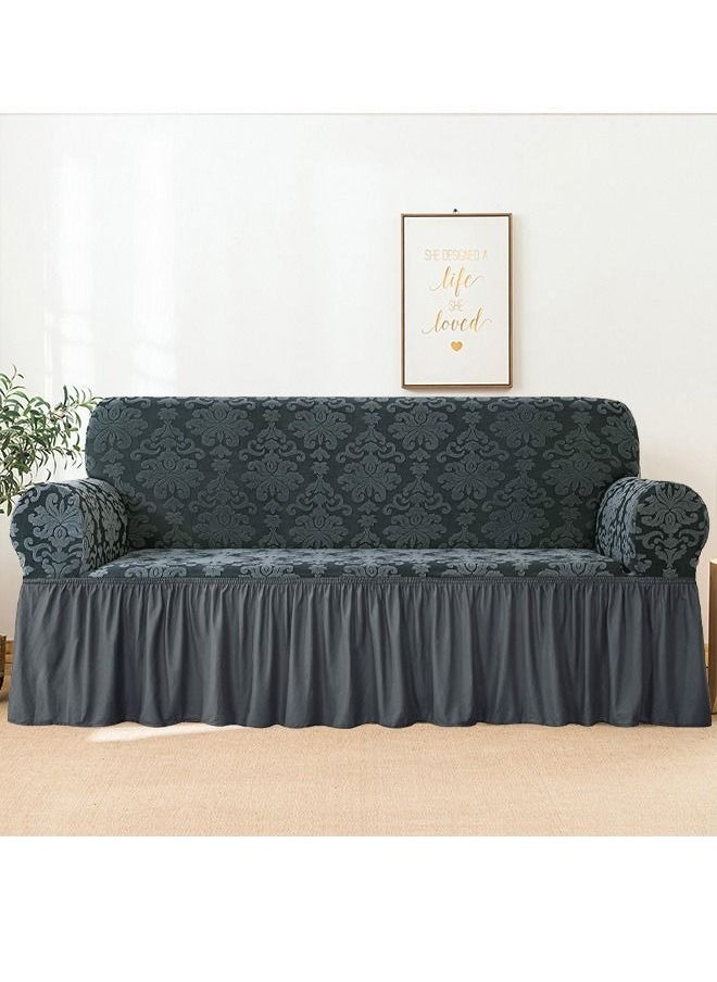 EVORY HOME - Sofa Cover Jacquard 4-Pieces Set of 7-Seater (3+2+1+1) Super Stretchable Anti-Wrinkle Slip Resistant Furniture Protector - Image 1