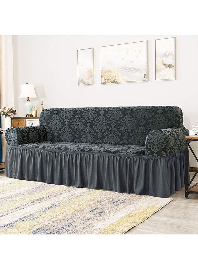 EVORY HOME - Sofa Cover Jacquard 4-Pieces Set of 7-Seater (3+2+1+1) Super Stretchable Anti-Wrinkle Slip Resistant Furniture Protector - Image 1