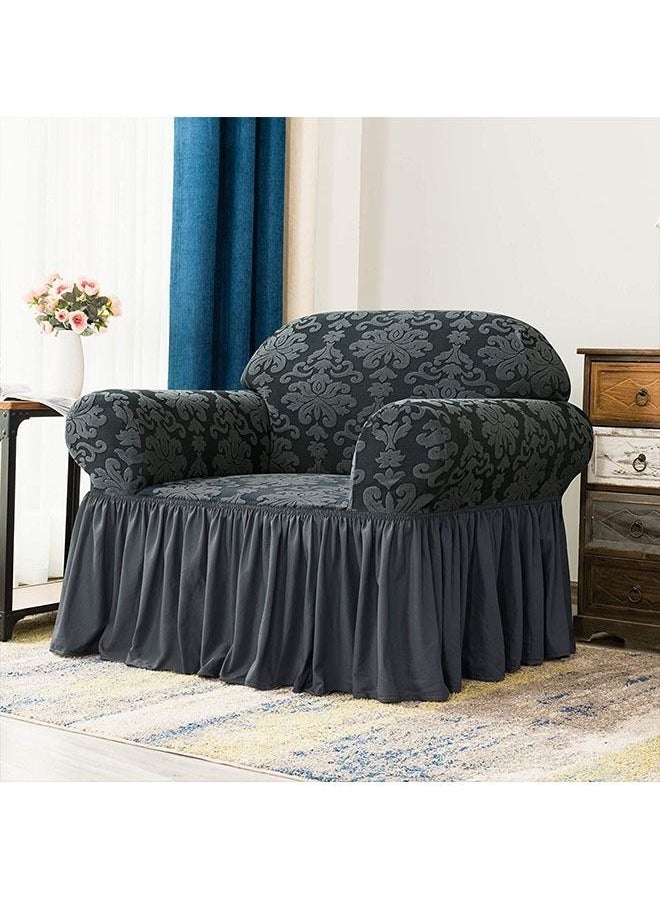 EVORY HOME - Sofa Cover Jacquard 4-Pieces Set of 7-Seater (3+2+1+1) Super Stretchable Anti-Wrinkle Slip Resistant Furniture Protector - Image 1